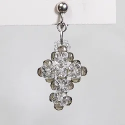 Clips  - Silver brass - Earrings Serafina - Clips  - Silver brass - Laiton argenté